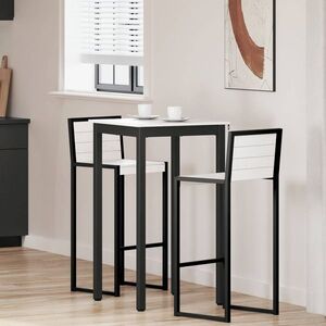 Imagine vidaXL Masă de bar Alb 60 x 60 x 105 cm Lemn de pin masiv