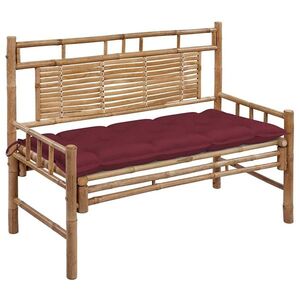 Imagine vidaXL Bancă de grădină cu pernă, 120 cm, bambus
