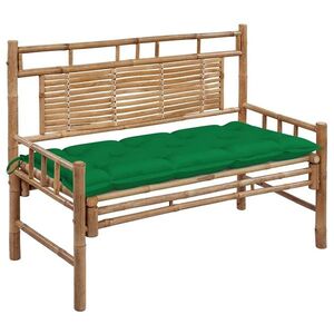 Imagine vidaXL Bancă de grădină cu pernă, 120 cm, bambus