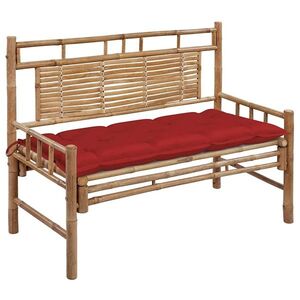 Imagine vidaXL Bancă de grădină cu pernă, 120 cm, bambus