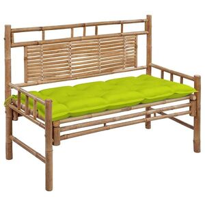 Imagine vidaXL Bancă de grădină cu pernă, 120 cm, bambus