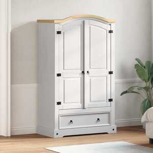Imagine vidaXL Dulap CORONA Alb 101 x 52 x 170 cm Lemn de pin masiv