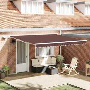 Imagine vidaXL Copertina retractabilă manual cu LED, maro, 400x300 cm