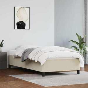 Imagine vidaXL Cadru de pat, crem, 80x200 cm, piele ecologică