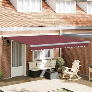 Imagine vidaXL Copertina retractabilă manual, vișiniu, 400x300 cm