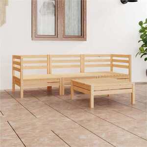 Imagine vidaXL Set mobilier de grădină, 4 piese, lemn masiv de pin
