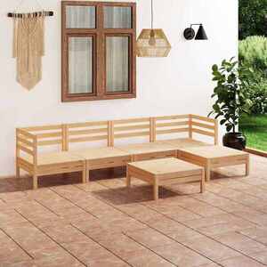 Imagine vidaXL Set mobilier de grădină, 6 piese, lemn masiv de pin