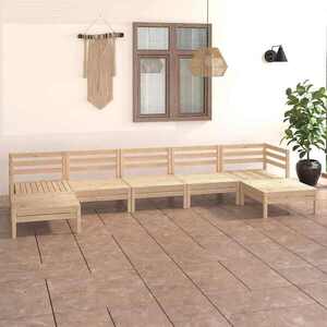 Imagine vidaXL Set mobilier de grădină, 7 piese, lemn masiv de pin