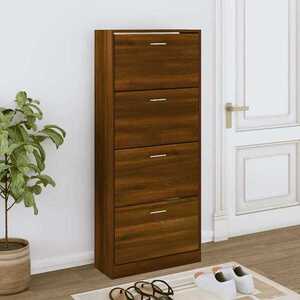 Imagine vidaXL Pantofar, stejar maro, 63x24x147 cm, lemn compozit