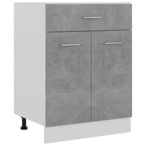 Imagine vidaXL Dulap inferior cu sertar, gri beton 60x46x81, 5 cm lemn compozit
