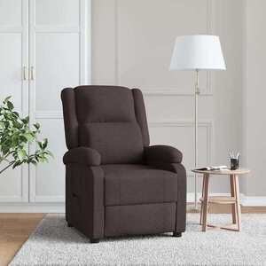 Imagine vidaXL Fotoliu rabatabil, maro închis, material textil