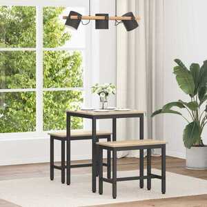 Imagine vidaXL Mese de sufragerie 60 x 60 x 75 cm Lemn prelucrat Stejar Sonoma