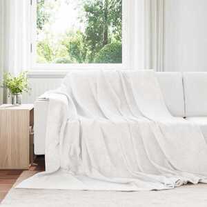 Imagine vidaXL Pătură Alb 220 x 240 cm 1.37 kg Molton