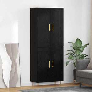 Imagine vidaXL Bufet Stejar Negru 69, 5 x 34 x 180 cm Lemn prelucrat