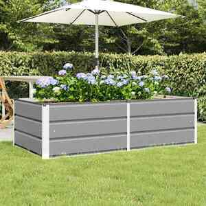 Imagine vidaXL Jardinieră Gri deschis 160 x 80 x 45 cm Oțel