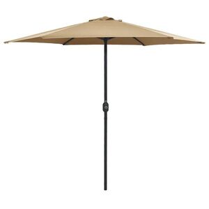 Imagine vidaXL Umbrelă de soare cu stâlp din aluminiu, taupe, 270x246 cm