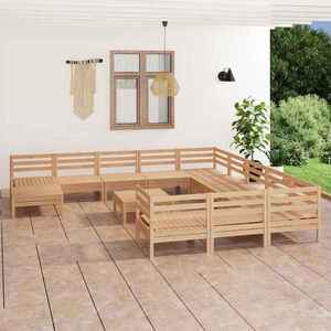 Imagine vidaXL Set mobilier de grădină, 13 piese, lemn masiv de pin