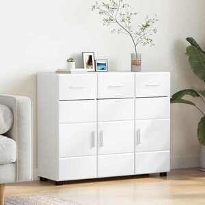 Imagine vidaXL Bufet FLORIN 88, 5 x 30, 5 x 73 cm Alb Lemn prelucrat