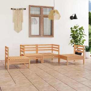 Imagine vidaXL Set mobilier de grădină, 4 piese, lemn masiv de pin