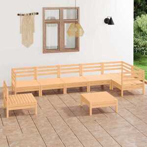 Imagine vidaXL Set mobilier de grădină, 8 piese, lemn masiv de pin
