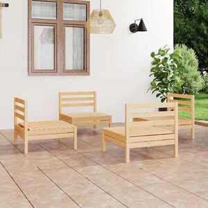 Imagine vidaXL Set mobilier de grădină, 4 piese, lemn masiv de pin