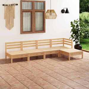 Imagine vidaXL Set mobilier de grădină, 5 piese, lemn masiv de pin