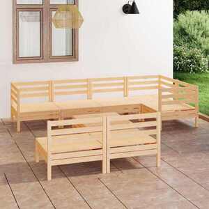 Imagine vidaXL Set mobilier de grădină, 8 piese, lemn masiv de pin