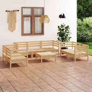 Imagine vidaXL Set mobilier de grădină, 8 piese, lemn masiv de pin