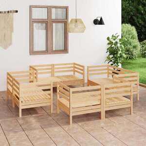 Imagine vidaXL Set mobilier de grădină, 8 piese, lemn masiv de pin