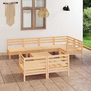 Imagine vidaXL Set mobilier de grădină, 8 piese, lemn masiv de pin