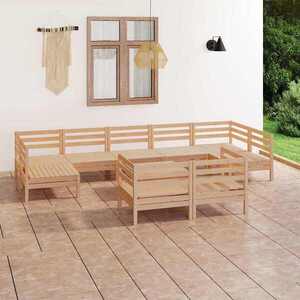 Imagine vidaXL Set mobilier de grădină, 10 piese, lemn masiv de pin
