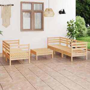 Imagine vidaXL Set mobilier de grădină, 6 piese, lemn masiv de pin