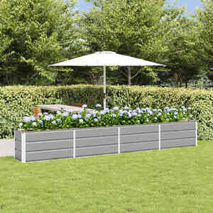 Imagine vidaXL Jardinieră Gri deschis 320 x 40 x 45 cm Oțel