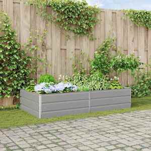 Imagine vidaXL Jardinieră Gri deschis 195 x 100 x 45 cm Oțel Galvanizat