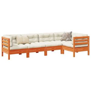 Imagine vidaXL Set mobilier de grădină cu perne, 5 piese, lemn masiv de pin