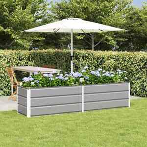 Imagine vidaXL Jardinieră Gri deschis 195 x 50 x 45 cm Oțel Galvanizat