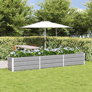 Imagine vidaXL Jardinieră Gri deschis 290 x 50 x 45 cm Oțel Galvanizat
