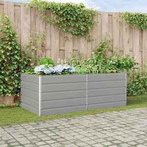 Imagine vidaXL Jardinieră Gri deschis 195 x 100 x 75 cm Oțel Galvanizat
