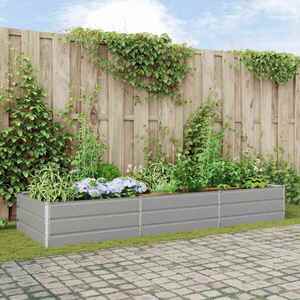Imagine vidaXL Jardinieră Gri deschis 290 x 100 x 45 cm Oțel Galvanizat