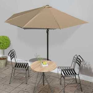 Imagine vidaXL Umbrelă de soare de balcon, tijă aluminiu, gri taupe 300x155 cm