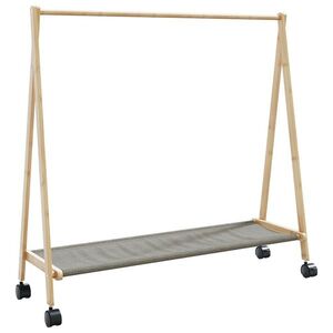 Imagine vidaXL Suport pentru haine cu rafturi și roți 106x34x106, 5 cm bambus