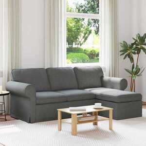 Imagine vidaXL Canapea Gri închis 215 x 138 x 80 cm țesătură