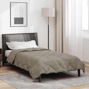 Imagine vidaXL Duvet complet pe tot parcursul anului Gri deschis 140 x 220 cm