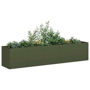 Imagine vidaXL Jardinieră verde măsline 200x40x40 cm oțel laminat la rece