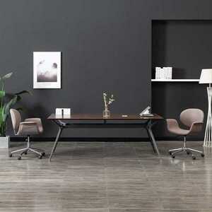 Imagine vidaXL Scaun de birou pivotant, gri taupe, material textil