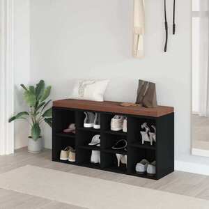 Imagine vidaXL Bancheta pantofar, negru, 103x30x48 cm, lemn prelucrat