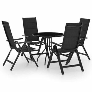 Imagine vidaXL Set mobilier bistro, 5 piese, negru și antracit