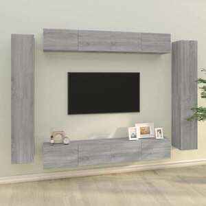 Imagine vidaXL Set dulap TV, 8 piese, gri sonoma, lemn prelucrat