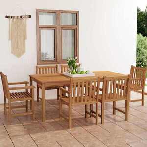 Imagine vidaXL Set de mobilier de grădină cu 7 piese, 200x100 cm, lemn masiv de tec