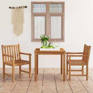 Imagine vidaXL Set de mobilier de grădină cu 3 piese, 80x80 cm, lemn masiv de tec